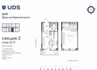 Продам квартиру студию, 46.8 м2, Пермь, Луньевская улица