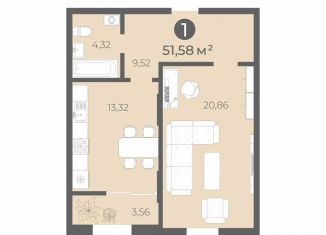 Продам 1-комнатную квартиру, 51.6 м2, Чебоксары, улица Карла Маркса, поз2