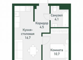Продажа однокомнатной квартиры, 36 м2, посёлок Западный