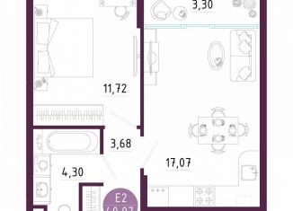 Однокомнатная квартира на продажу, 40.1 м2, Тула, Пряничная улица, 7