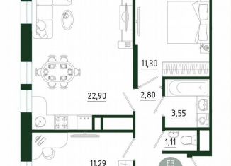 Продам 2-комнатную квартиру, 57 м2, Тула