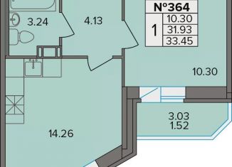 Продам однокомнатную квартиру, 33.5 м2, деревня Новое Девяткино, Лесная улица, 19
