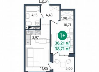 Продается 1-комнатная квартира, 36.2 м2, Тюмень, Центральный округ