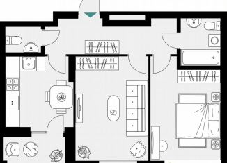 Двухкомнатная квартира на продажу, 56.6 м2, Казань, улица Фатыха Амирхана, 12литА