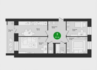 Продаю 3-ком. квартиру, 90.5 м2, Йошкар-Ола, микрорайон Гомзово