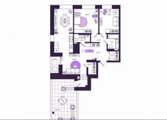 3-комнатная квартира на продажу, 96.1 м2, Чита, улица Генерала Белика, 3к3