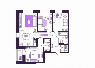 Продам четырехкомнатную квартиру, 83.2 м2, Чита, улица Генерала Белика, 3к3