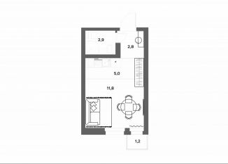 Продается квартира студия, 22.9 м2, деревня Новое Девяткино
