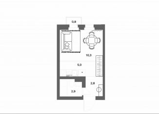 Квартира на продажу студия, 21.2 м2, деревня Новое Девяткино