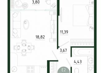 Продажа 1-ком. квартиры, 42.1 м2, Тула