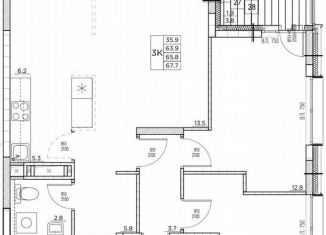 3-ком. квартира на продажу, 67.7 м2, Владивосток