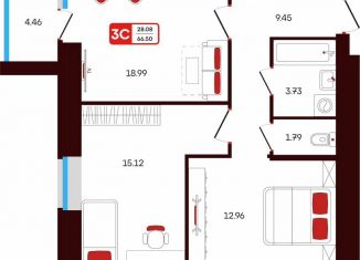 Продаю 3-комнатную квартиру, 66.5 м2, Октябрьский