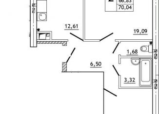 Продаю 2-ком. квартиру, 70.5 м2, деревня Алтуховка, Олимпийская улица, 2