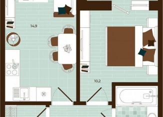 Продаю двухкомнатную квартиру, 38.9 м2, Тула