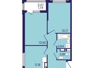 Продается двухкомнатная квартира, 55 м2, Воронеж