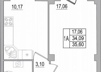 Продается однокомнатная квартира, 37.2 м2, Псков, улица Юности, 32, ЖК Смарт-квартал