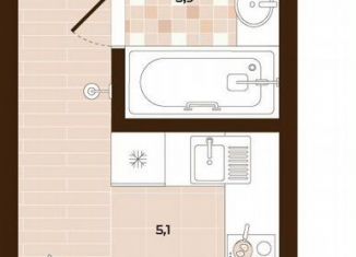Продам квартиру студию, 25.4 м2, Тула, Центральный территориальный округ