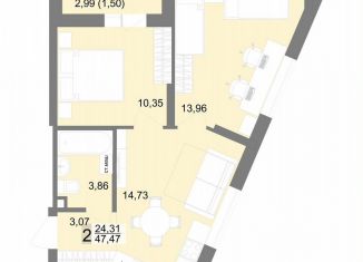 Продаю 2-ком. квартиру, 47.5 м2, Екатеринбург, Тенистая улица, 8с5, ЖК На Тенистой