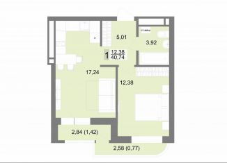 Однокомнатная квартира на продажу, 40.7 м2, Екатеринбург, Тенистая улица, 8с5, ЖК На Тенистой