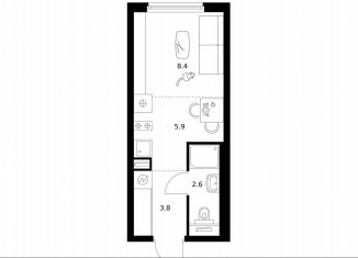 Продам квартиру студию, 20.7 м2, Москва, район Западное Дегунино, ЖК Бусиновский Парк, к22.2