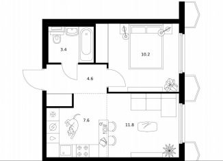 Продам 1-комнатную квартиру, 37.6 м2, Москва, район Западное Дегунино, ЖК Бусиновский Парк, к22.2