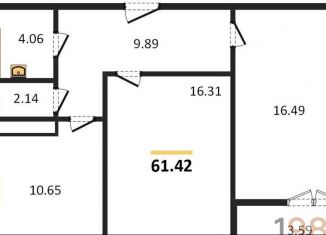 Продается двухкомнатная квартира, 61.4 м2, Воронеж, улица Артамонова, 34Ж, ЖК Волна-1
