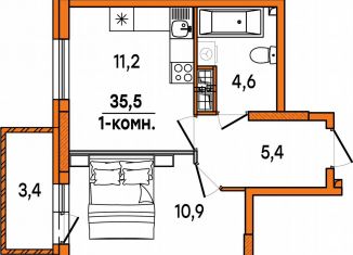 Продам однокомнатную квартиру, 33.1 м2, Ульяновск, улица Варейкиса, 48, ЖК Заря