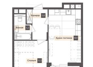 1-ком. квартира на продажу, 44.1 м2, Калуга