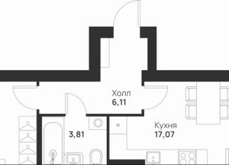 1-комнатная квартира на продажу, 43.5 м2, Тула, улица Героя России Зиничева, 8