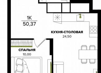 Продаю однокомнатную квартиру, 50.4 м2, Тула, Центральный территориальный округ