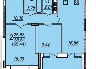 Продам двухкомнатную квартиру, 65.5 м2, Брянск, улица имени А.Ф. Войстроченко, 8, ЖК Квартал Авиаторов