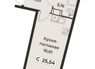 Продажа квартиры студии, 25.5 м2, Мурино, ЖК Авиатор, проспект Авиаторов Балтики, 29к2