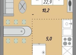 Продам 1-комнатную квартиру, 24.9 м2, Оренбург, жилой комплекс Осенний Лист, 1