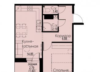 Продажа 1-комнатной квартиры, 37.6 м2, Мурино