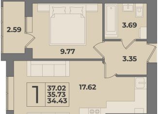 Продам однокомнатную квартиру, 37 м2, Калининград, Ленинградский район, Суздальская улица, 15