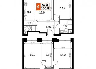 Продам 4-комнатную квартиру, 100.8 м2, Москва, жилой комплекс Сидней Сити, к2, станция Хорошёво