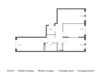 Продажа 3-комнатной квартиры, 76 м2, село Остафьево, жилой комплекс Остафьево, к19