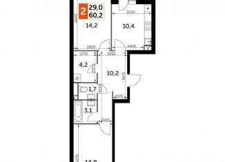 Продается 2-комнатная квартира, 60.2 м2, Москва, метро Тушинская