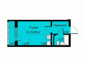 Продаю квартиру студию, 25.6 м2, деревня Кондратово, Водопроводная улица, 6/2