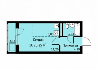 Квартира на продажу студия, 25.3 м2, деревня Кондратово, Водопроводная улица, 6/2