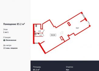 Продажа помещения свободного назначения, 85.2 м2, Санкт-Петербург, метро Волковская