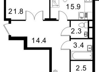 Продаю 2-ком. квартиру, 80.4 м2, село Павловская Слобода, ЖК Сказка, Изумрудная улица, 5к6