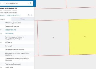 Продается земельный участок, 8 сот., посёлок Озерки, Заводская улица