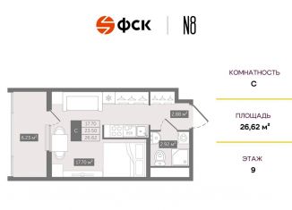 Продаю квартиру студию, 26.6 м2, Санкт-Петербург, метро Площадь Восстания, Новгородская улица, 8В