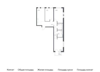 Продается трехкомнатная квартира, 72.5 м2, деревня Новосаратовка, Невская Долина, к1.2