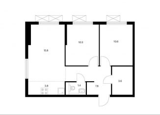 Продажа 3-ком. квартиры, 53.5 м2, Московская область, жилой комплекс Ильинские Луга, к2/7