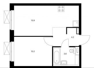 Продам 1-комнатную квартиру, 33.9 м2, Москва, метро Отрадное