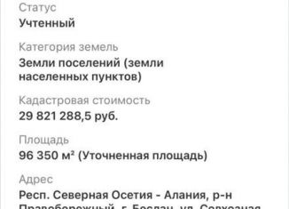 Земельный участок на продажу, 10000 сот., Северная Осетия, улица Сигова