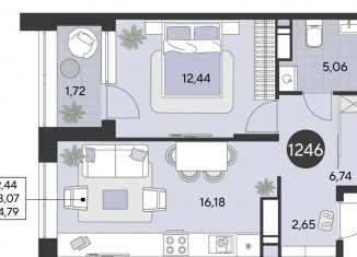 Продам 1-комнатную квартиру, 44.8 м2, Омск