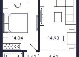 Продажа 1-комнатной квартиры, 44 м2, Московская область